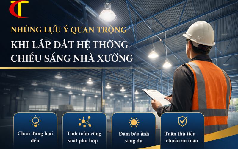 Cách lắp đặt hệ thống chiếu sáng nhà xưởng từ A-Z cho người mới cách lắp đặt hệ thống chiếu sáng nhà xưởng