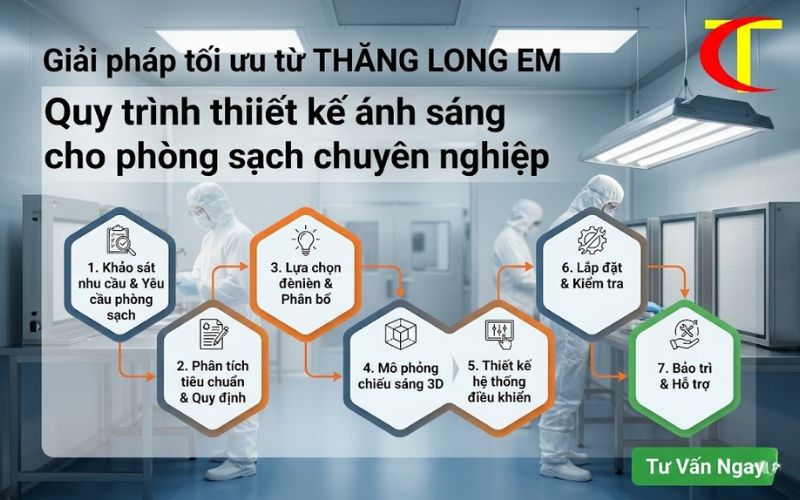 thiết kế ánh sáng cho phòng sạch