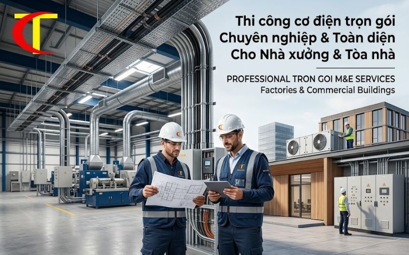 Thi công cơ điện trọn gói chuyên nghiệp cho nhà xưởng và tòa nhà thi công cơ điện trọn gói