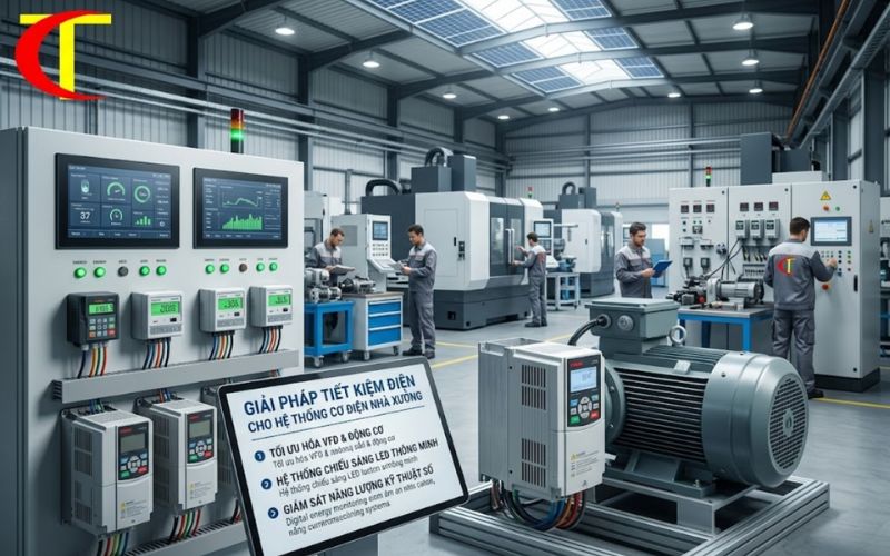 Giải pháp tiết kiệm điện cho hệ thống cơ điện nhà xưởng Giải pháp tiết kiệm điện cho hệ thống cơ điện nhà xưởng