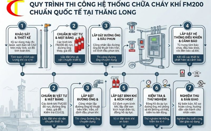 Thi Công Hệ Thống Chữa Cháy Khí FM200 Đạt Chuẩn An Toàn PCCC thi công hệ thống chữa cháy khí FM200