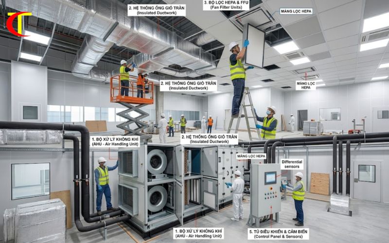 Thi Công Hệ Thống HVAC Phòng Sạch Chuẩn GMP Giá Tốt 2026 thi công hệ thống HVAC phòng sạch