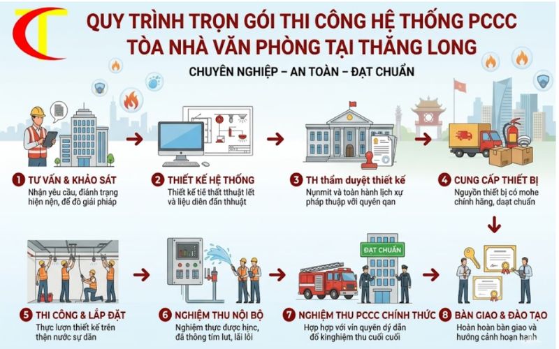 thi công hệ thống pccc tòa nhà văn phòng