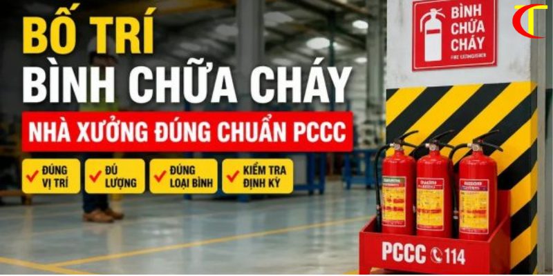 bố trí bình chữa cháy nhà xưởng