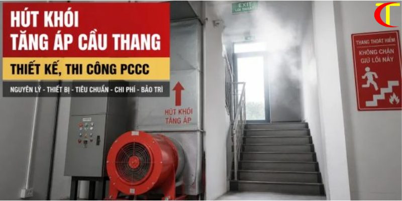 hút khói tăng áp cầu thang