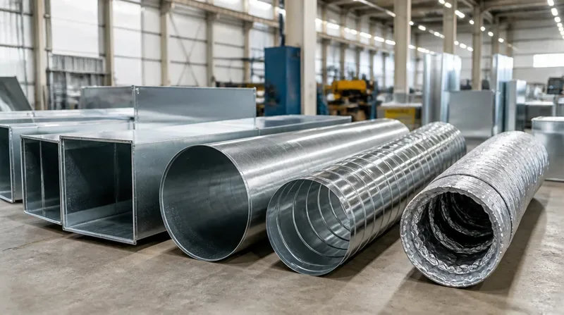 Các loại ống gió nhà xưởng phổ biến hiện nay Các loại ống gió phổ biến theo hình dạng