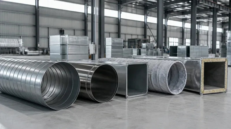 Các loại ống gió nhà xưởng phổ biến hiện nay Phân loại ống gió theo vật liệu và công năng sử dụng